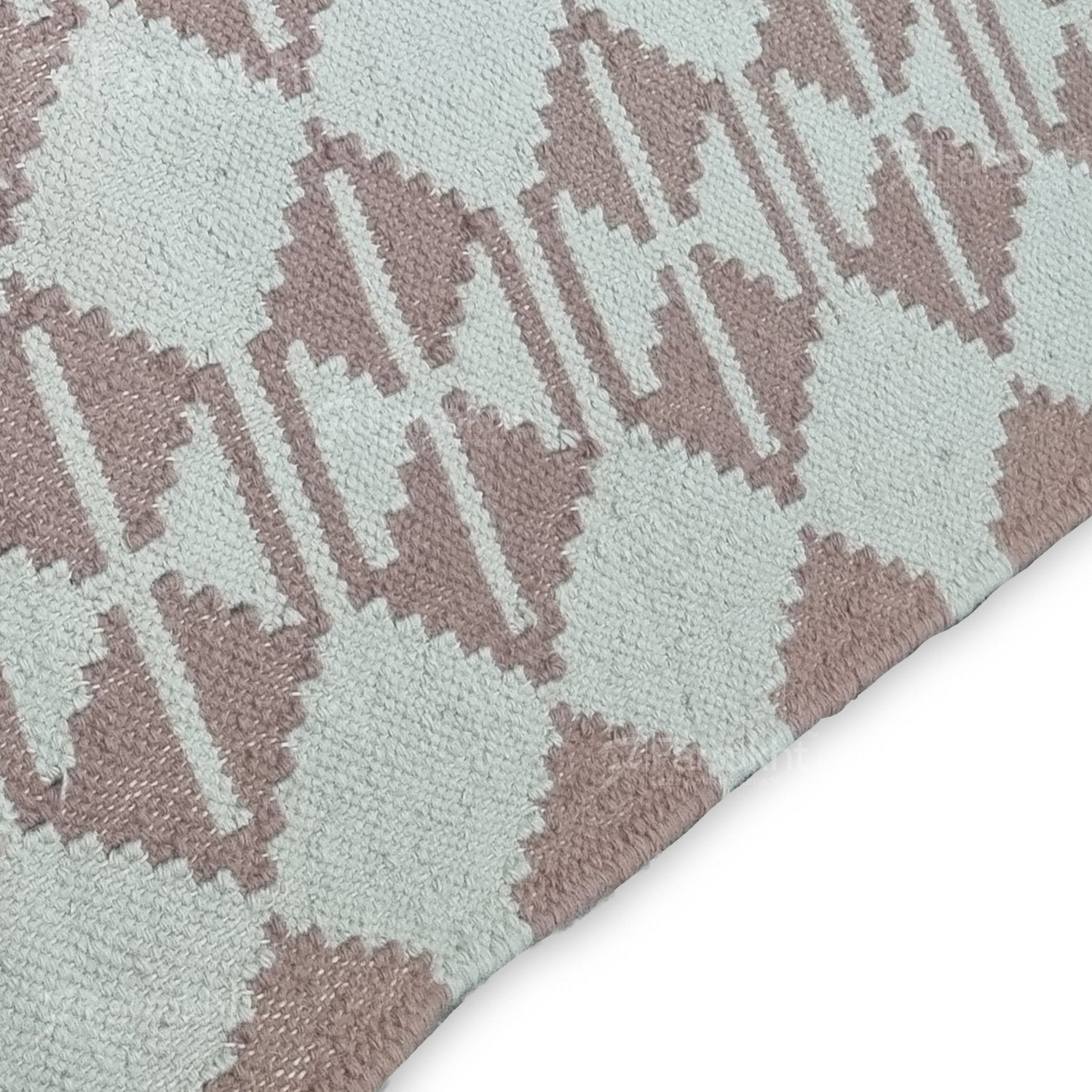 Handwoven Pink Geometric Rug