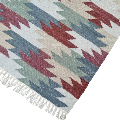 Pastel Chevron Handwoven Kilim Rug