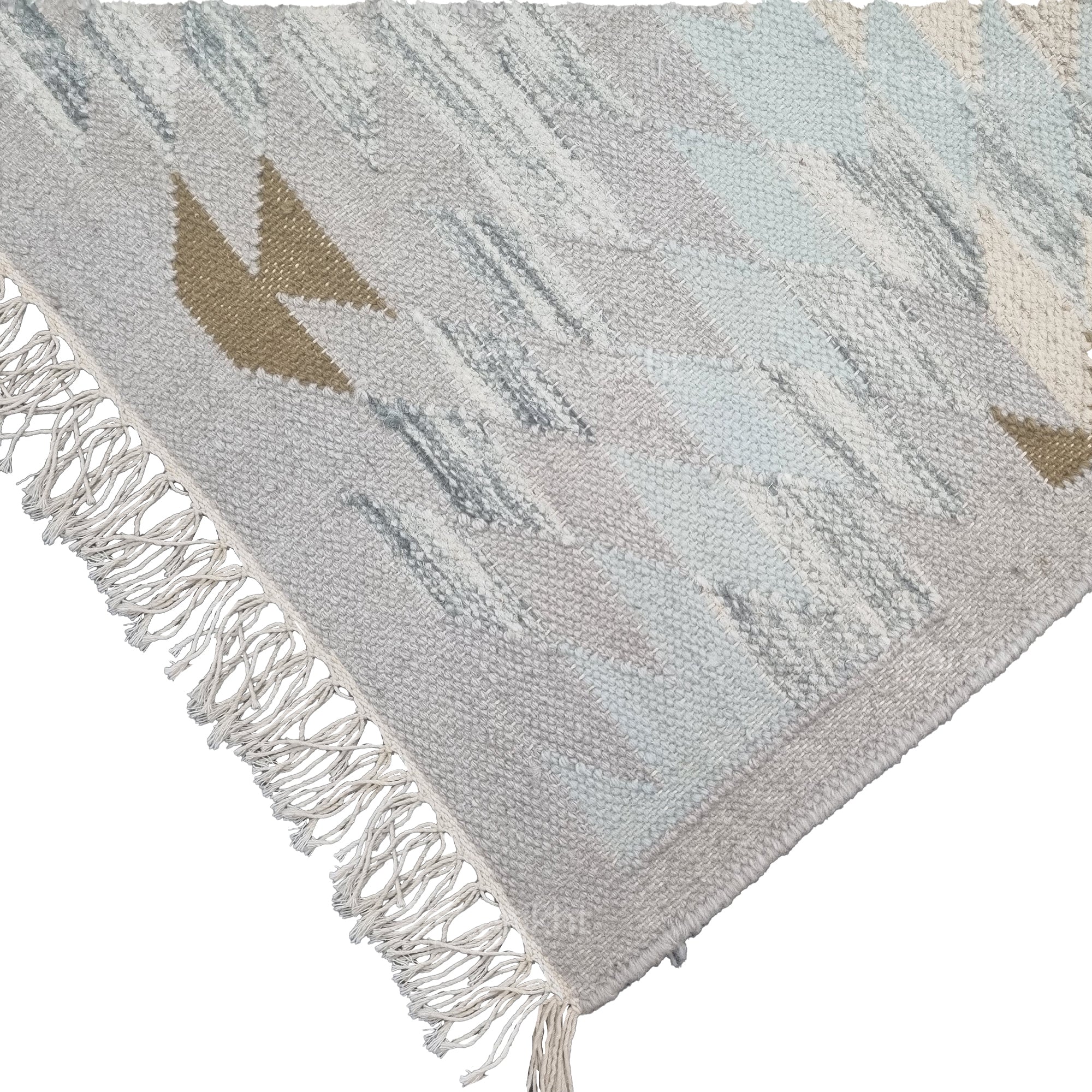 Light Blue Handwoven Flatweave Rug