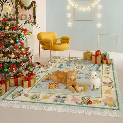 Hand Knotted Oushak Carpet and Rugs 015