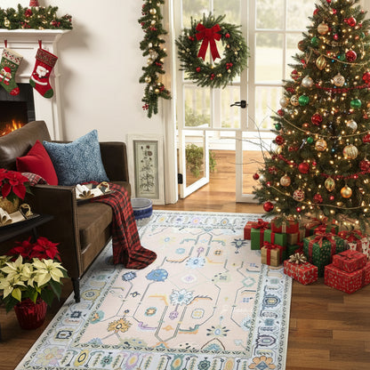 Hand Knotted Oushak Carpet and Rugs 07