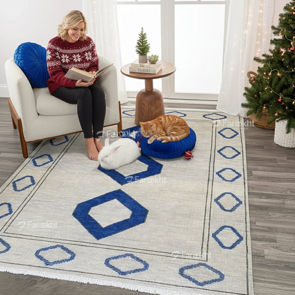 Hand Knotted Oushak Carpet and Rugs 013