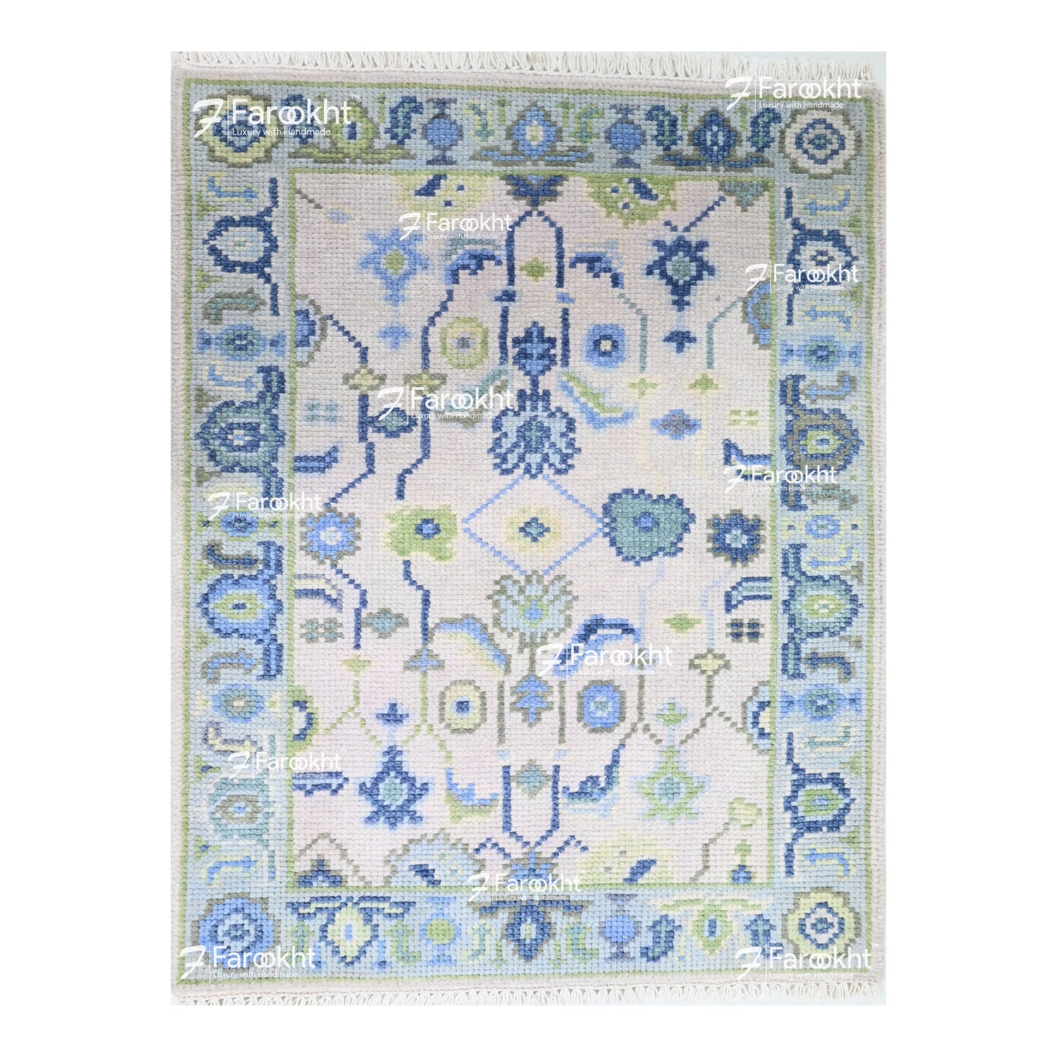 Hand Knotted Oushak Carpet and Rugs 024