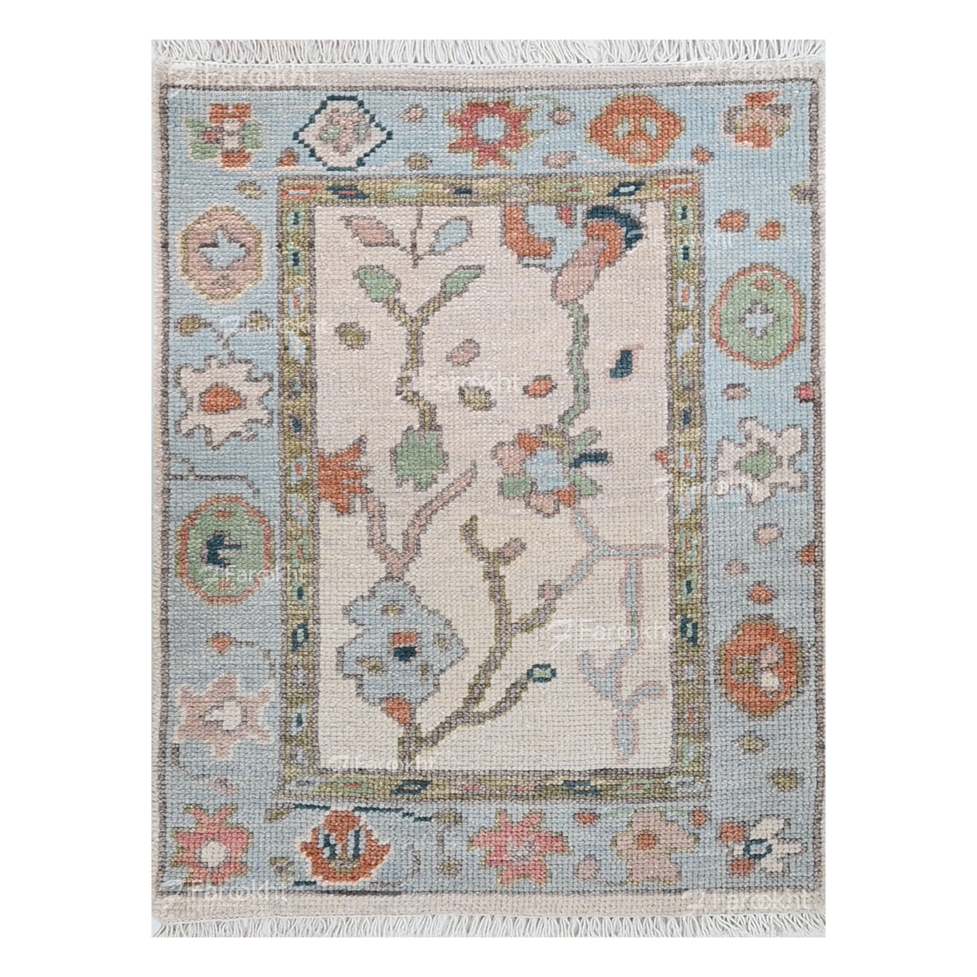 Hand Knotted Oushak Carpet and Rugs 027