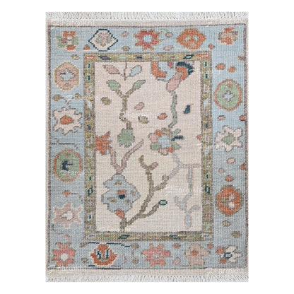 Hand Knotted Oushak Carpet and Rugs 027