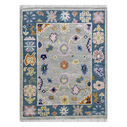 Hand Knotted Oushak Carpet and Rugs 017