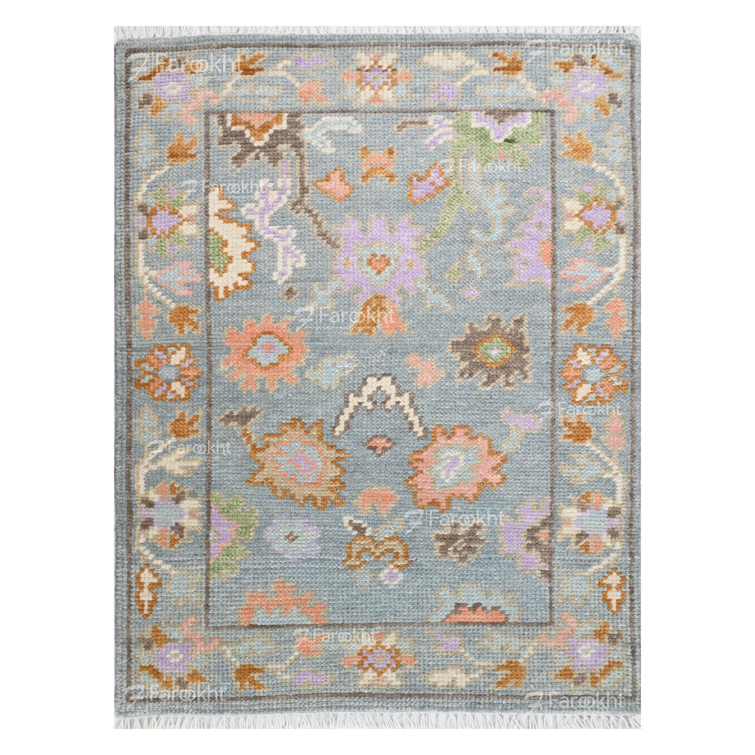 Hand Knotted Oushak Carpet and Rugs 020