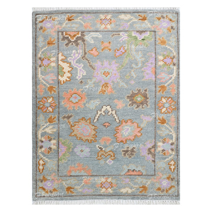 Hand Knotted Oushak Carpet and Rugs 020
