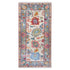 Decorative rug with colorful floral patterns on a white background