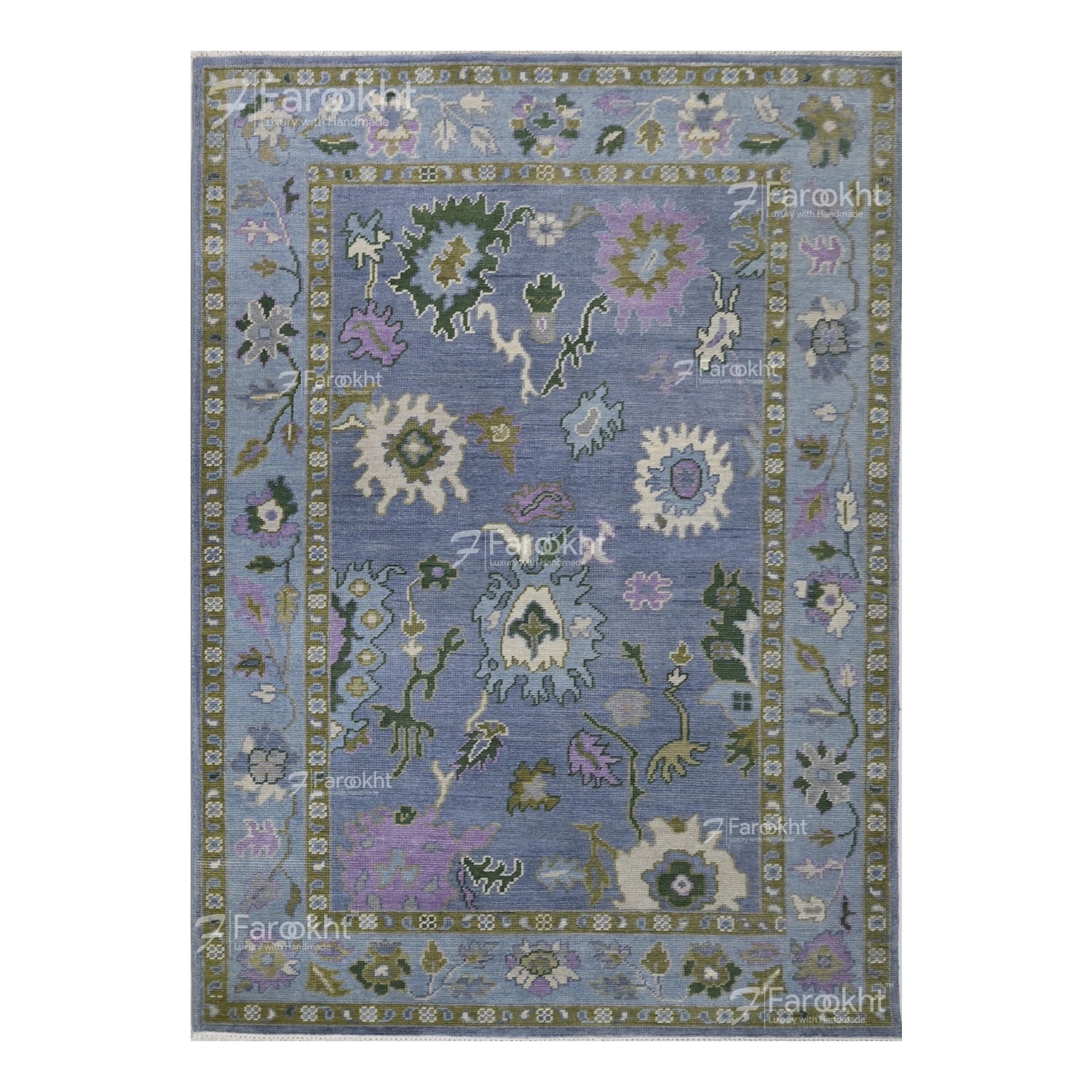 Hand Knotted Oushak Carpet and Rugs 08