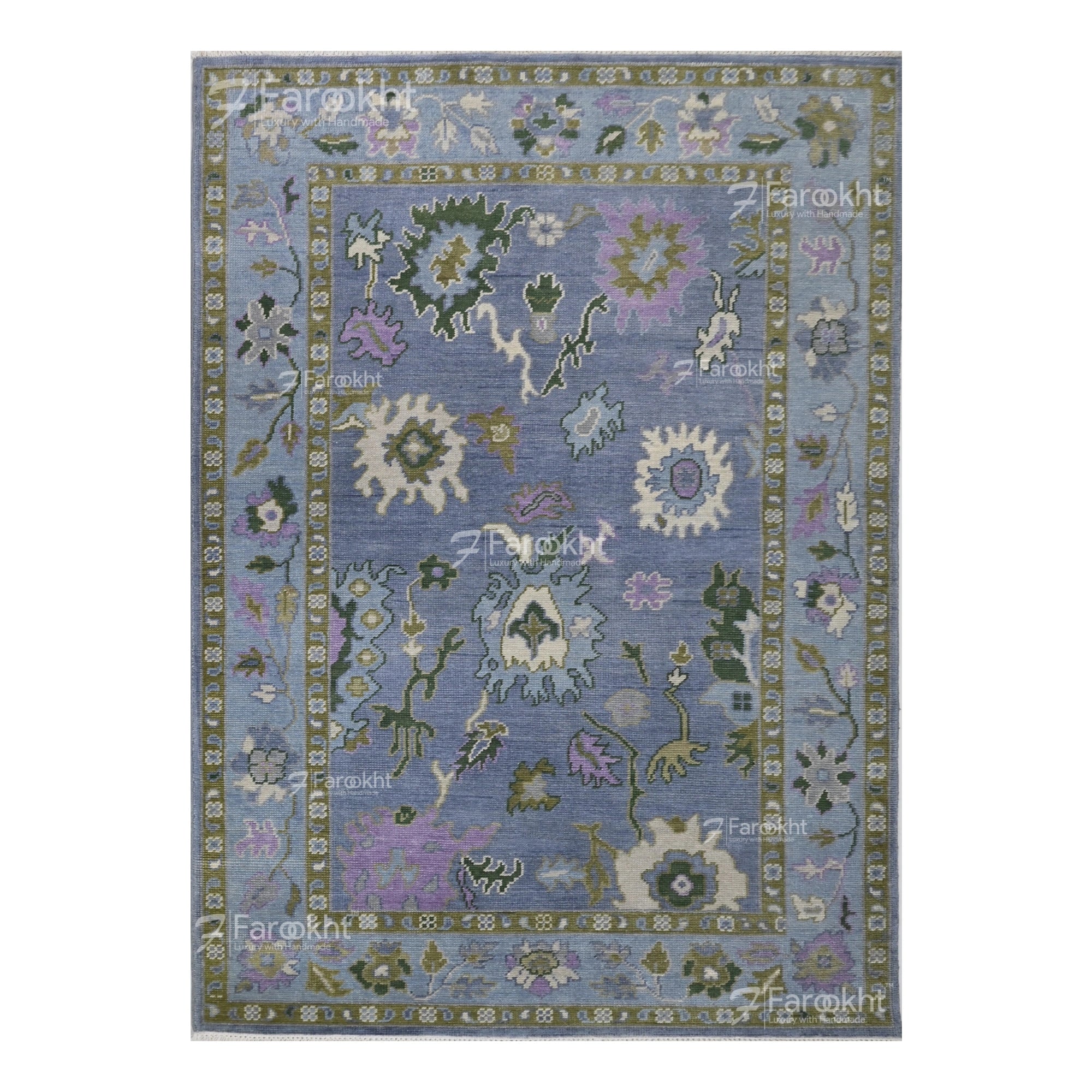 Hand Knotted Oushak Carpet and Rugs 08