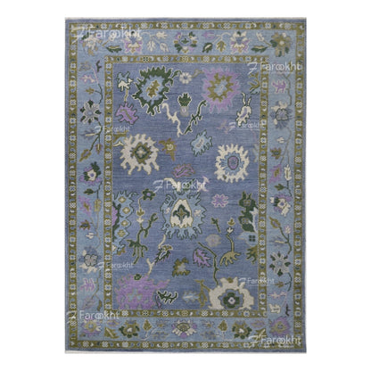 Hand Knotted Oushak Carpet and Rugs 08