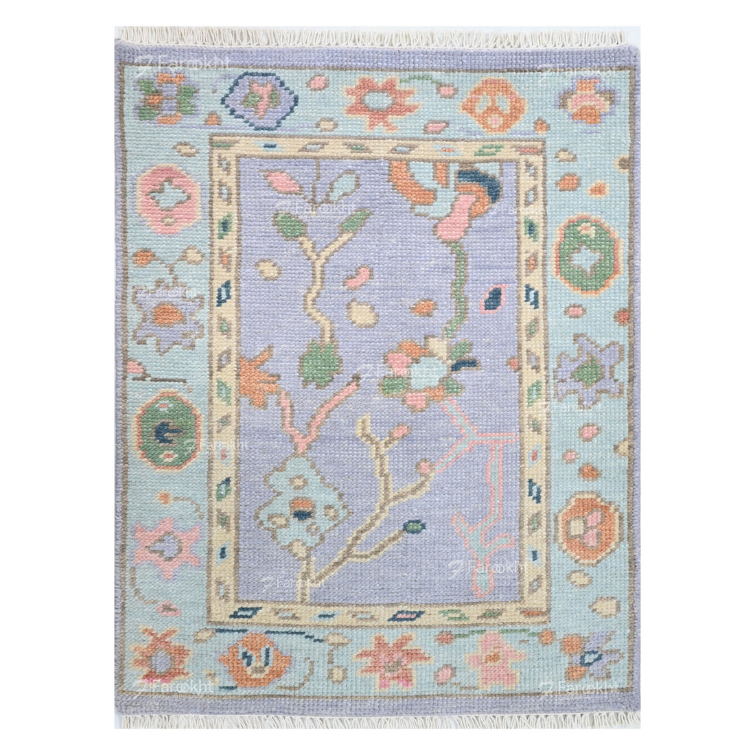 Hand Knotted Oushak Carpet and Rugs 029
