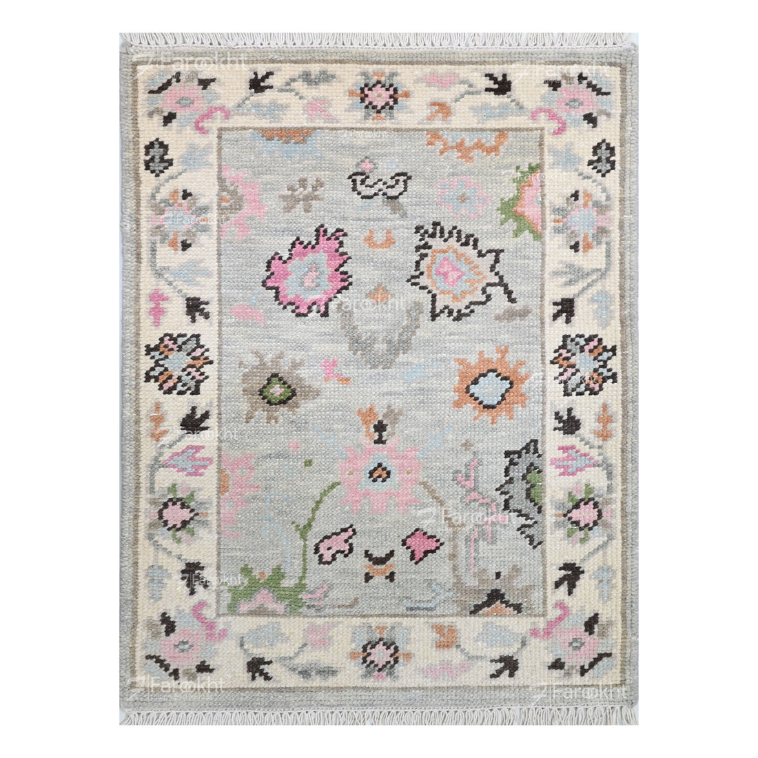 Hand Knotted Oushak Carpet and Rugs 025