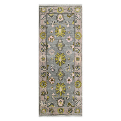 Floral patterned rug on a white background