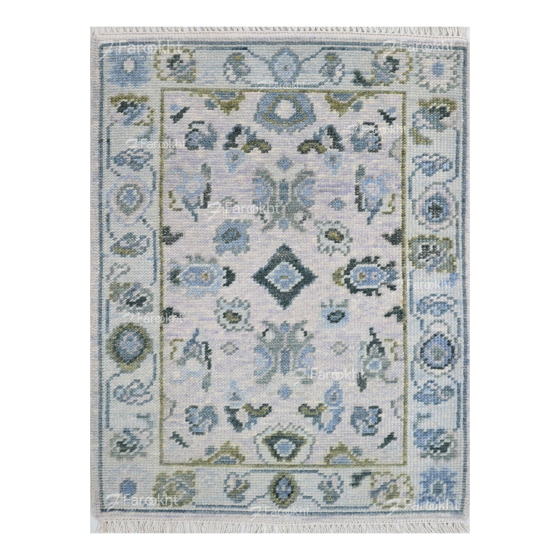 Hand Knotted Oushak Carpet and Rugs 016