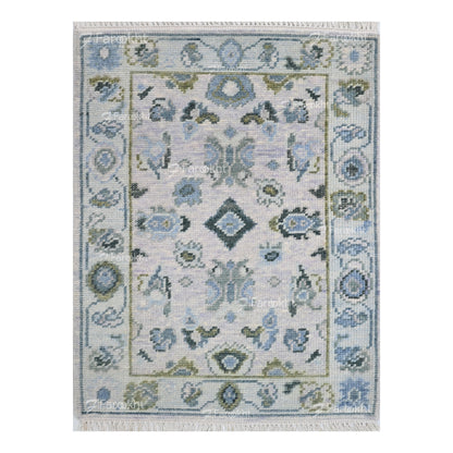 Hand Knotted Oushak Carpet and Rugs 016