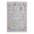 hand-knotted light gray oriental rug with pastel design