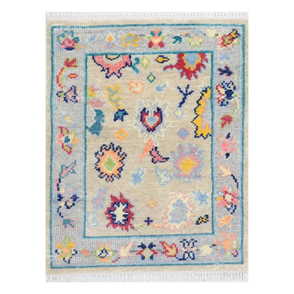 Hand Knotted Oushak Carpet and Rugs 022