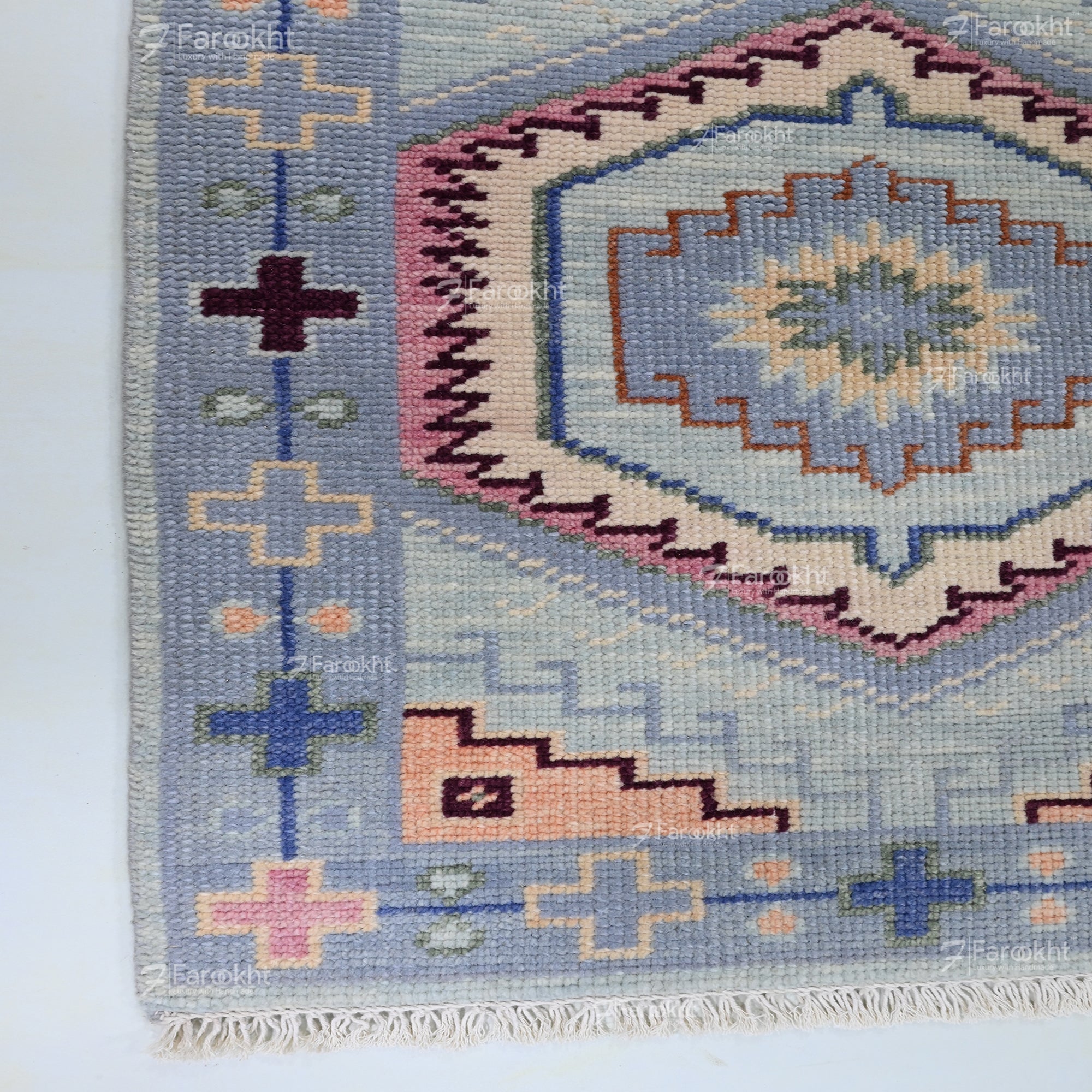 Hand Knotted Oushak Carpet and Rugs 018