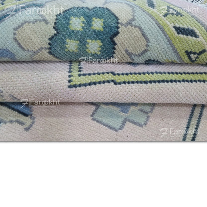 Green Hand Knotted Oushak Rugs and Carpets