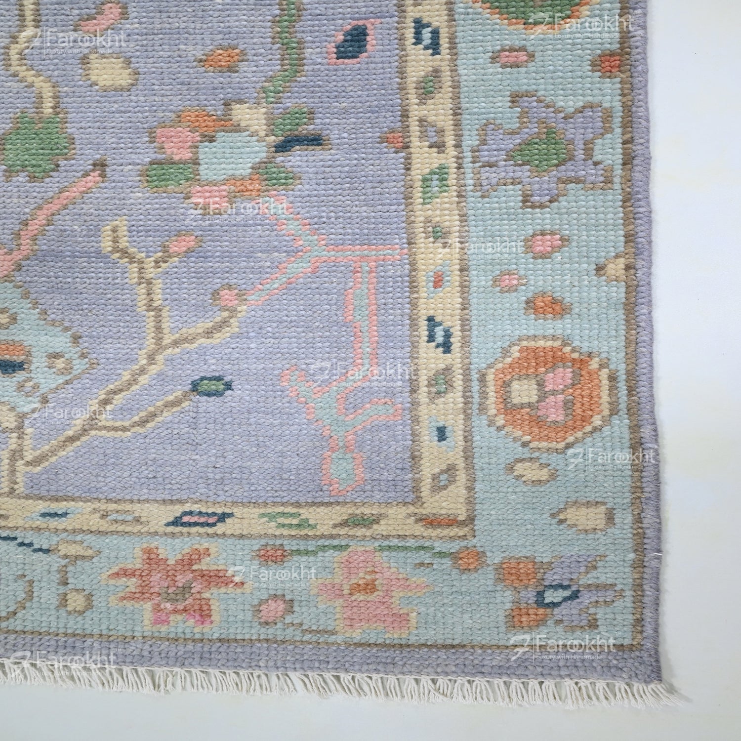 Hand Knotted Oushak Carpet and Rugs 029