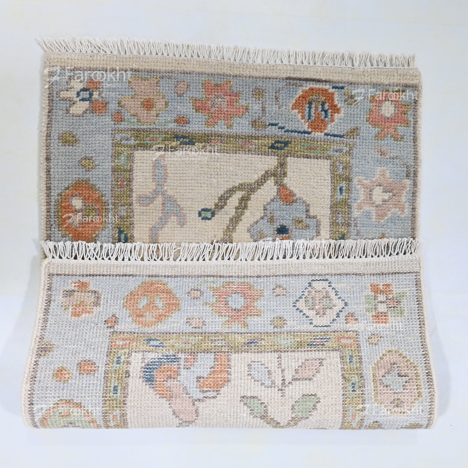 Hand Knotted Oushak Carpet and Rugs 027