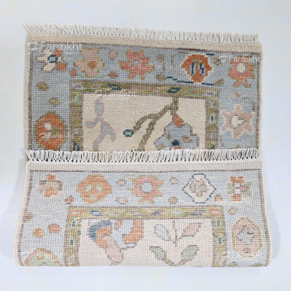 Hand Knotted Oushak Carpet and Rugs 027