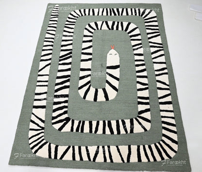 Hand Knotted Oushak Carpet and Rugs 036