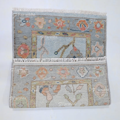 Hand Knotted Oushak Carpet and Rugs 028