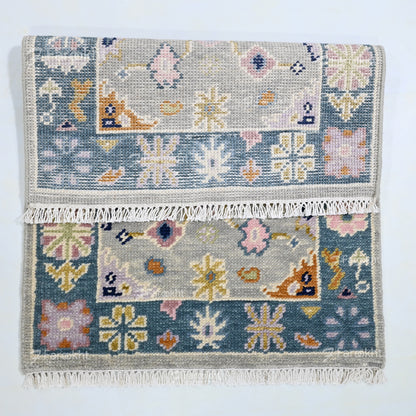 Hand Knotted Oushak Carpet and Rugs 017