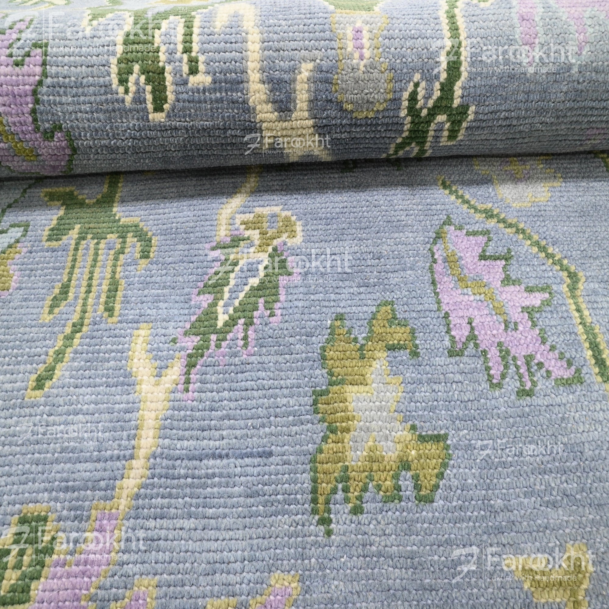 Hand Knotted Oushak Carpet and Rugs 08