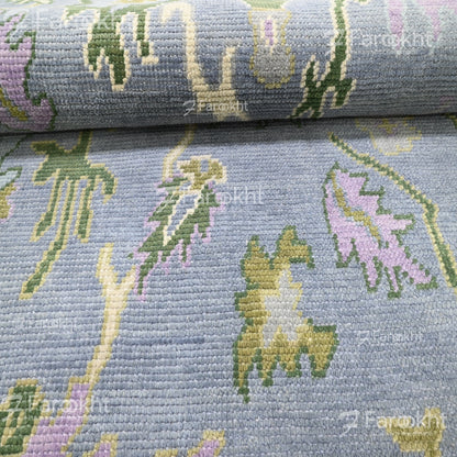 Hand Knotted Oushak Carpet and Rugs 08