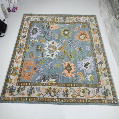 Hand Knotted Oushak Carpet and Rugs 034
