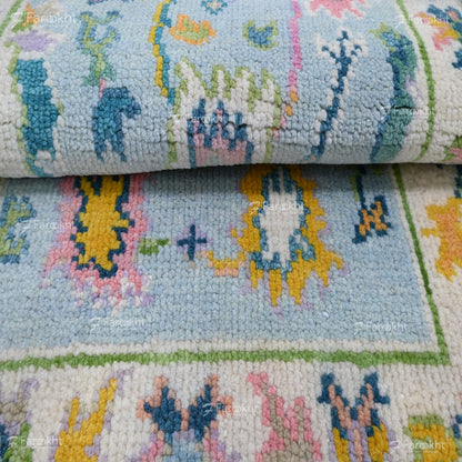Hand Knotted Oushak Carpet and Rugs 015