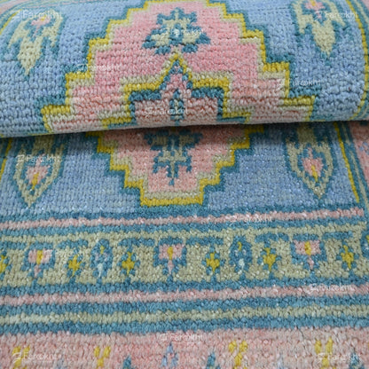 Hand Knotted Oushak Carpet and Rugs 019