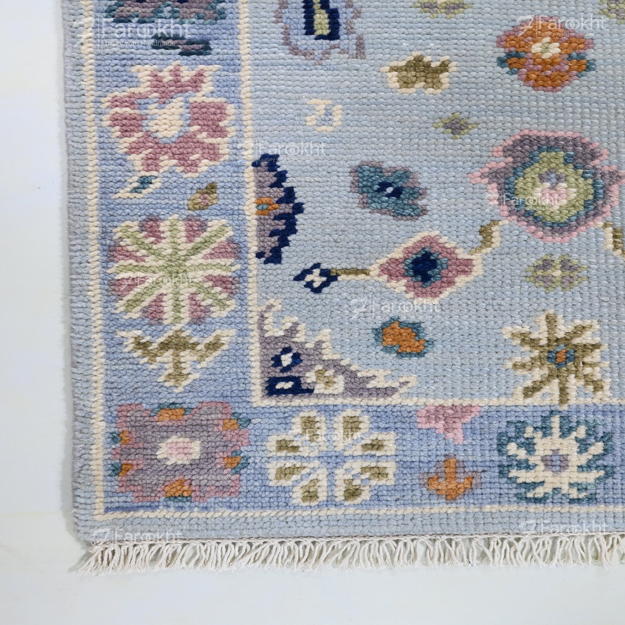 Hand Knotted Oushak Carpet and Rugs 030