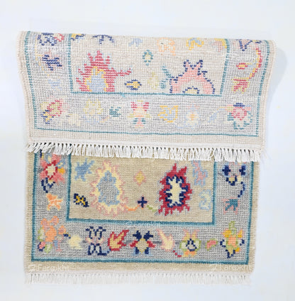 Hand Knotted Oushak Carpet and Rugs 022