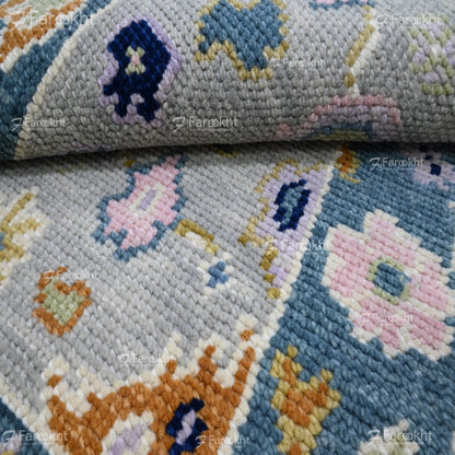 Hand Knotted Oushak Carpet and Rugs 017