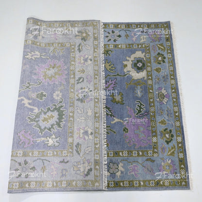 Hand Knotted Oushak Carpet and Rugs 08