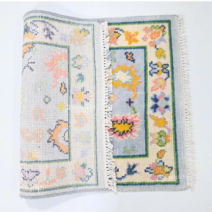 Hand Knotted Oushak Carpet and Rugs 011