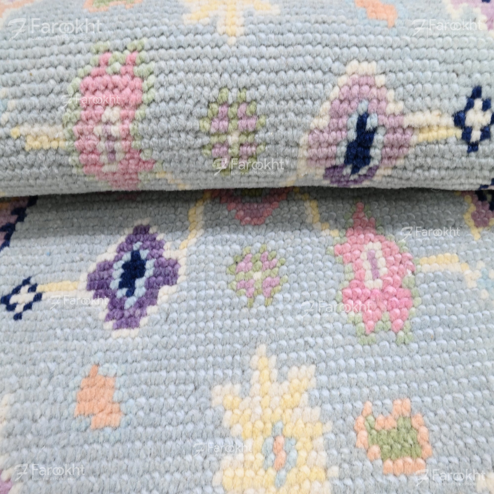 Hand Knotted Oushak Carpet and Rugs 021