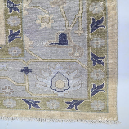 Hand Knotted Oushak Carpet and Rugs 031
