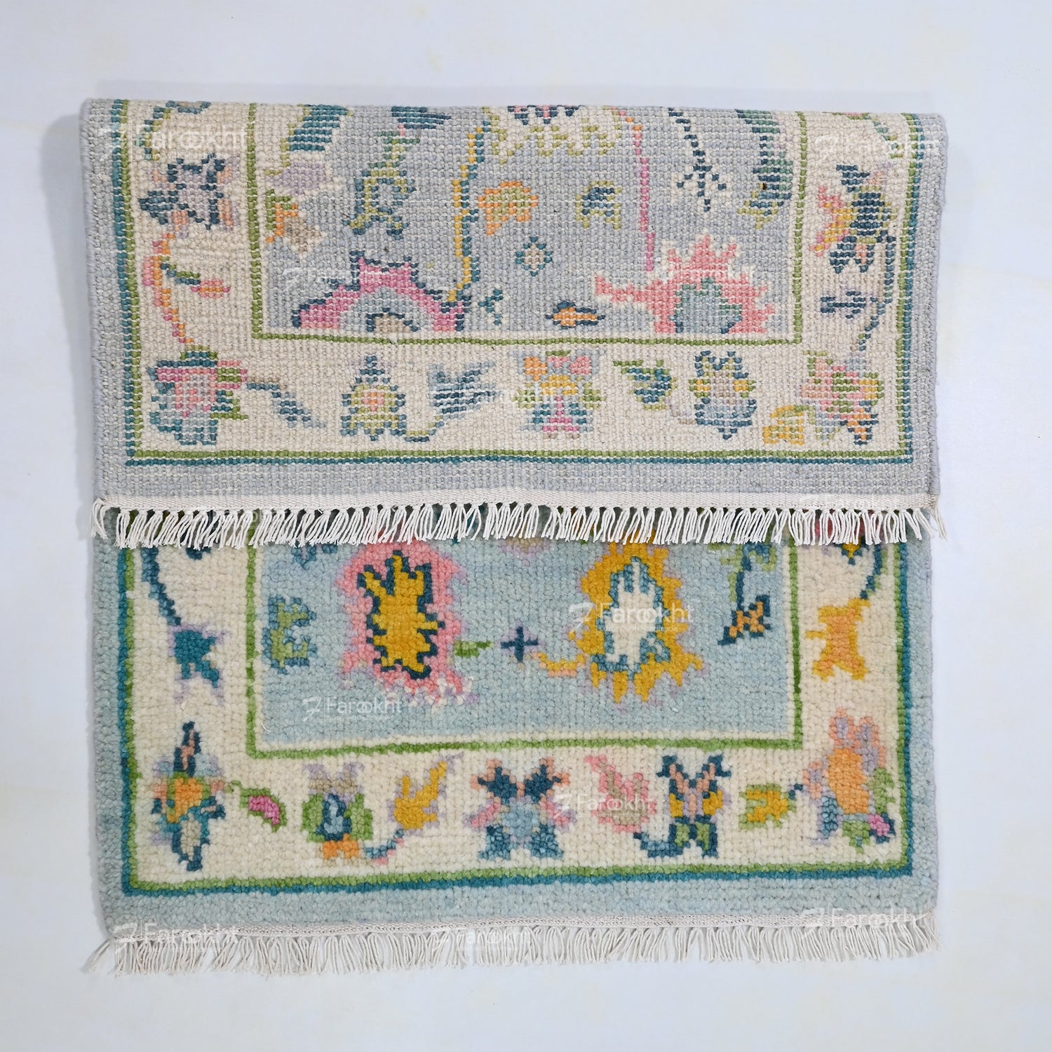 Hand Knotted Oushak Carpet and Rugs 015