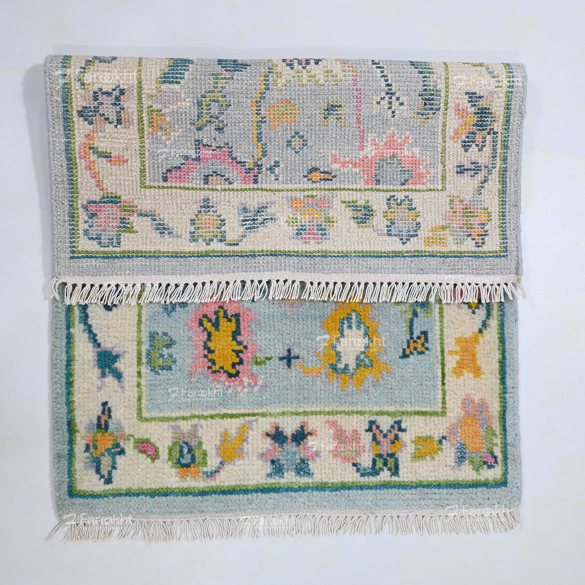 Hand Knotted Oushak Carpet and Rugs 015