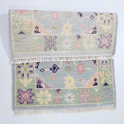 Hand Knotted Oushak Carpet and Rugs 021