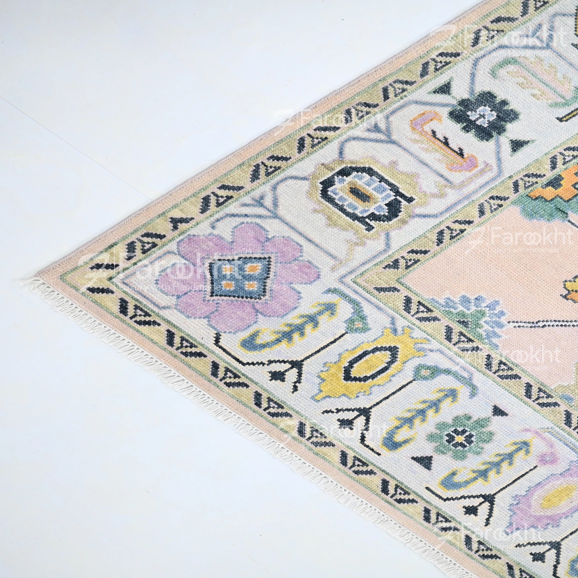 Hand Knotted Oushak Carpet and Rugs 07