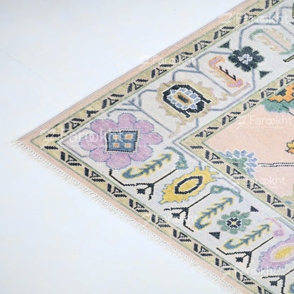 Hand Knotted Oushak Carpet and Rugs 07
