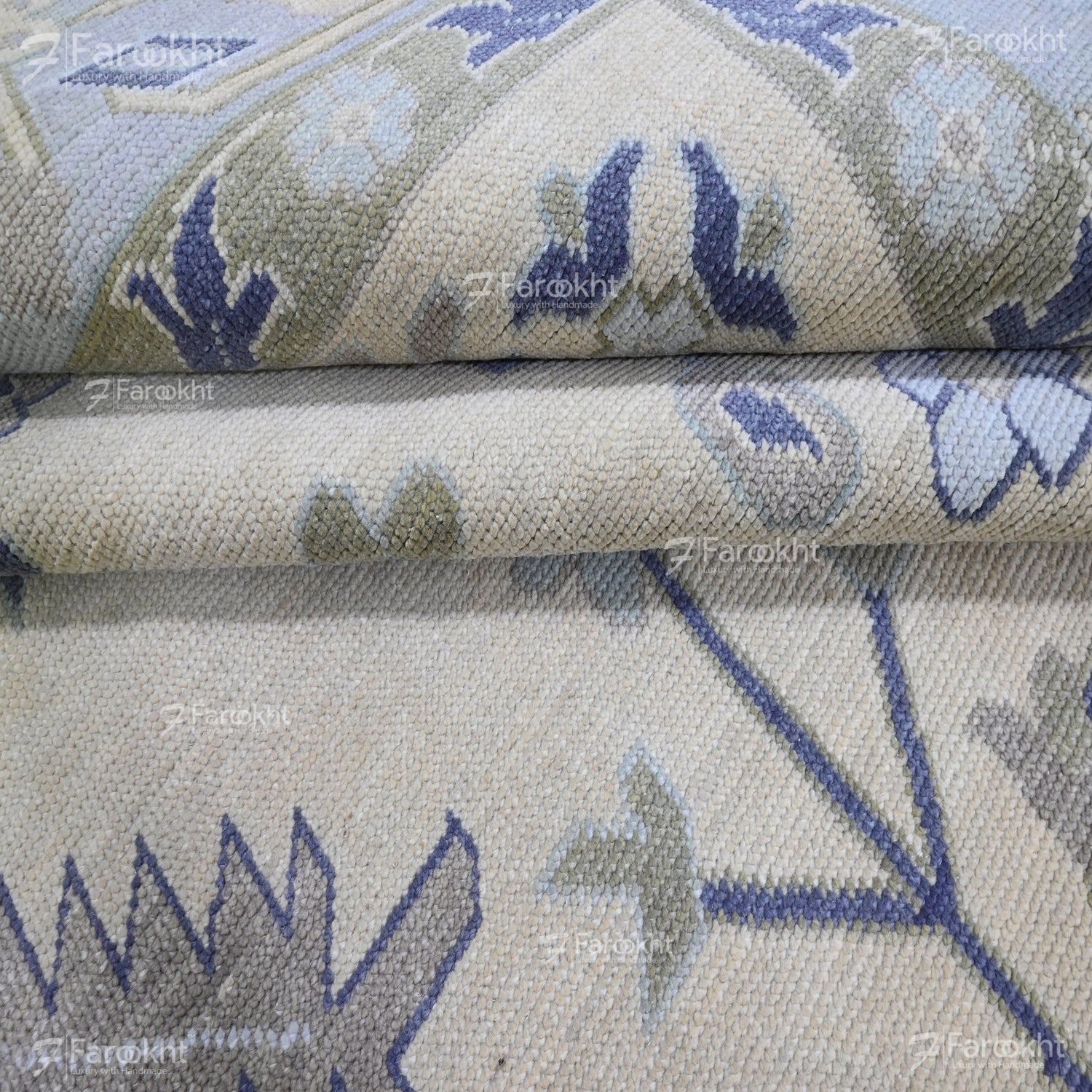 Hand Knotted Oushak Carpet and Rugs 031