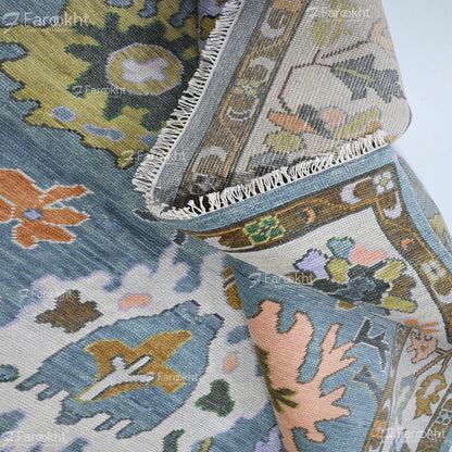 Hand Knotted Oushak Carpet and Rugs 034